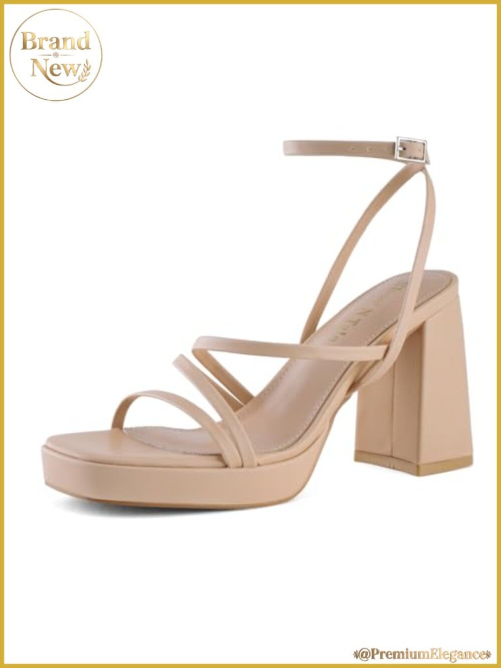 Women's Strappy Chunky Platform Heeled Sandals Square Toe Ankle Strap